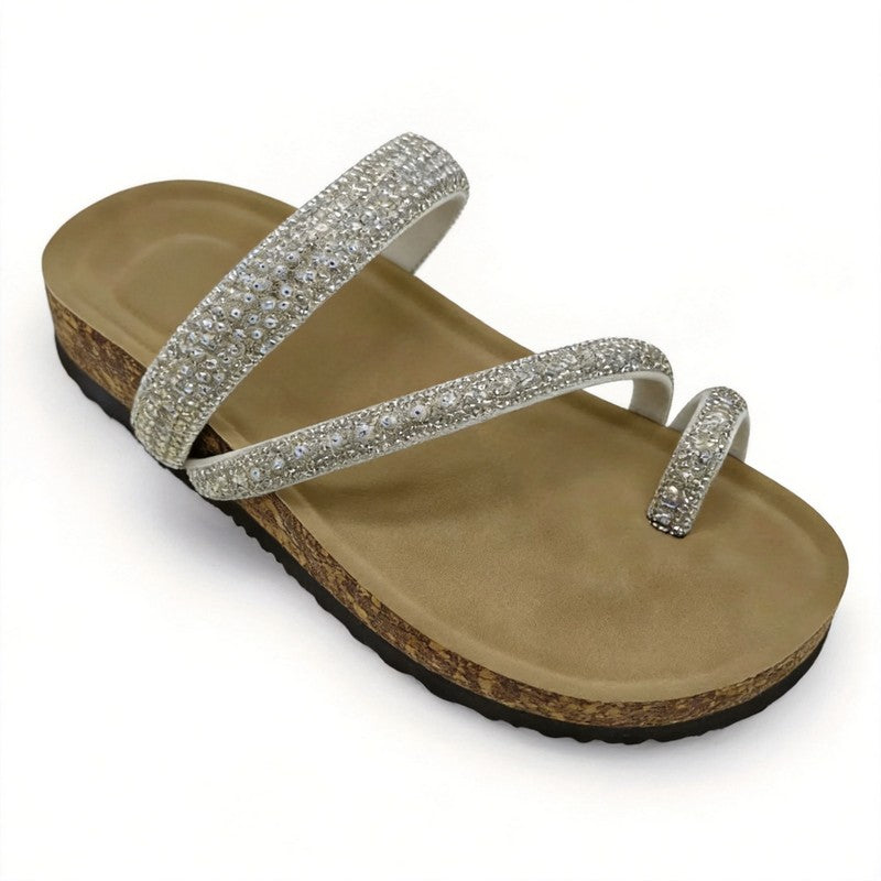 Rhinestone Crisscross Thong Flip Flop Birkenstock