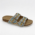Ethnic Beaded Double Buckle Cork Birken Sandals