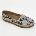 Snake Print Espadrille Slip-on Flats