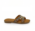Boho Beaded Flat Slide Sandals for Women
